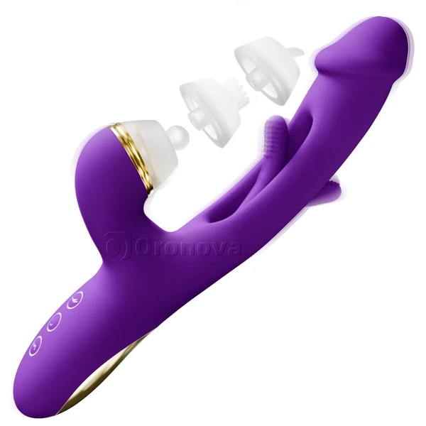 Vibrateur à battement pour point G avec manchons en silicone pour tapoter, chatouiller et lécher