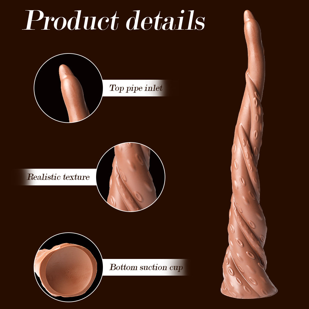 Dildo super long de 16 pouces avec base ventouse et design spirale Monster