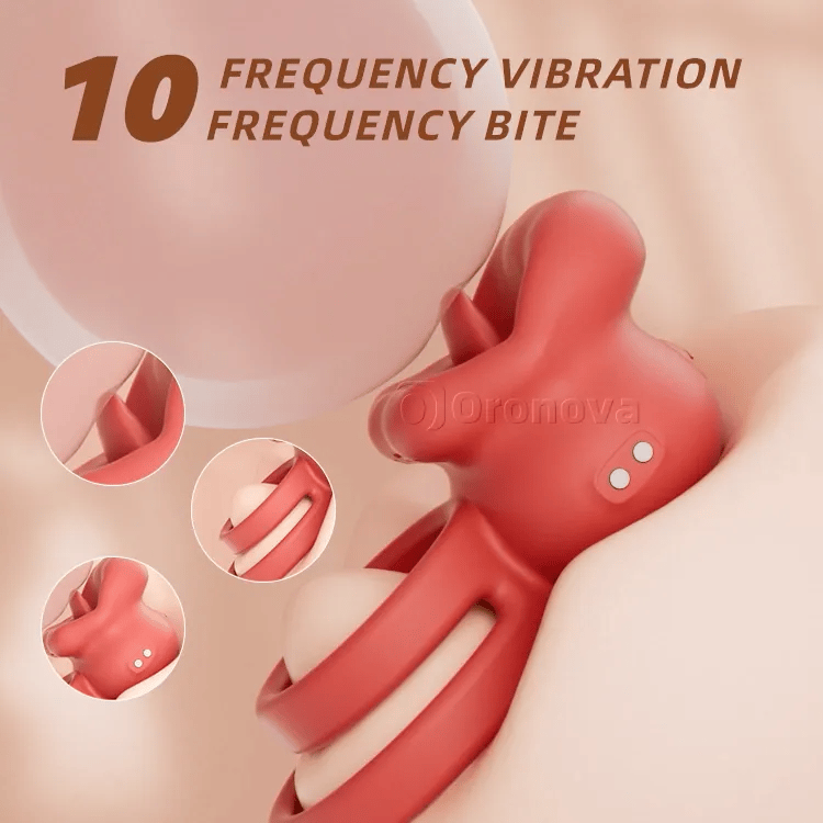 Anneau vibrant pour pénis à vibration buccale