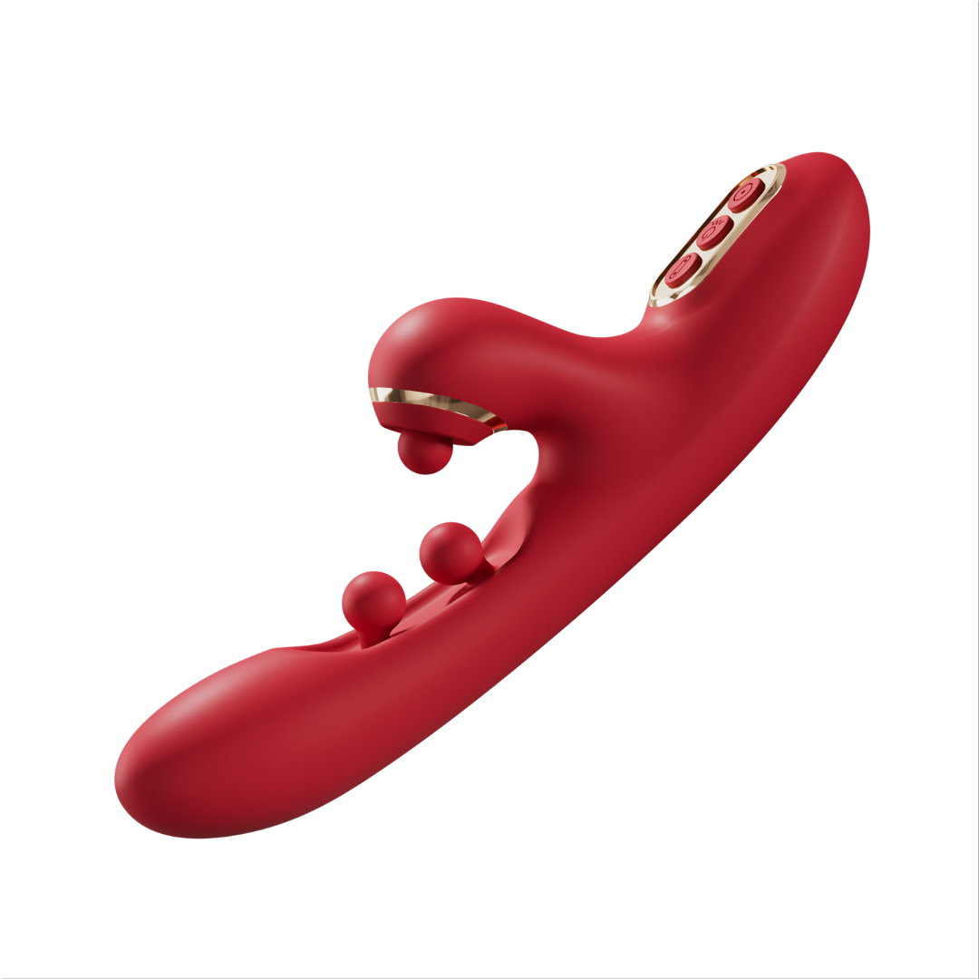 Wand vibrant 3-en-1 avec pincement à double boule et tapotements rythmiques | 3 fonctions, contrôle indépendant