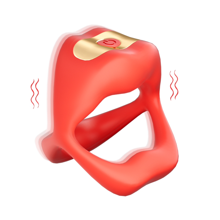 Anneau Vibrant pour Pénis avec Design en Forme de Bouche & Contrôle par Application