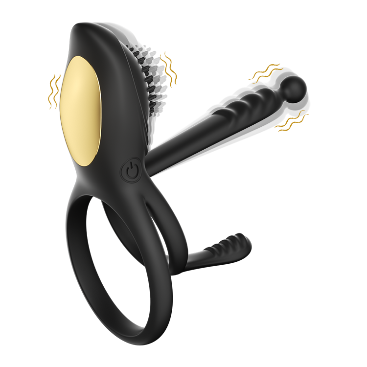 Anneau pénien vibrant 2-en-1 avec stimulation clitoridienne