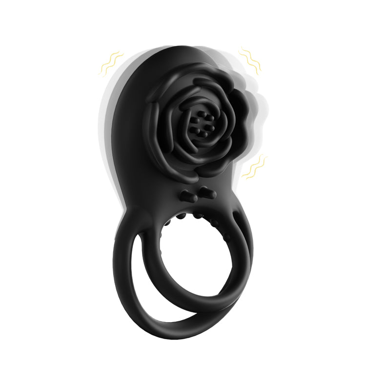 Enchanting Rose Anneau Vibrant pour Pénis avec Stimulation Clitoridienne