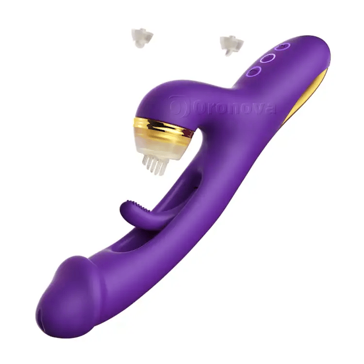 Vibrateur à battement pour point G avec manchons en silicone pour tapoter, chatouiller et lécher