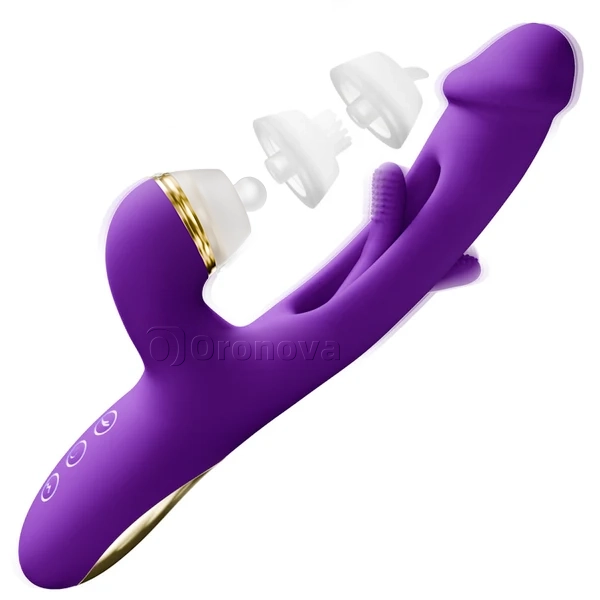 Vibromasseur Point G à Battement - Manchons en Silicone Interchangeables pour les Fonctions de Tapotement, Chatouillement et Léchage