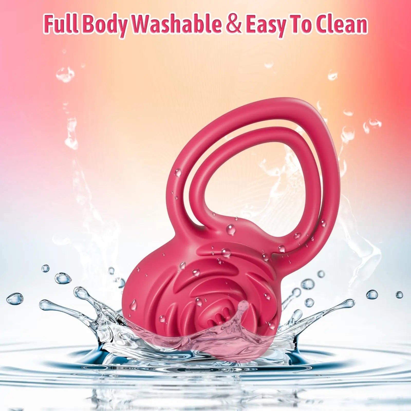 Anneau vibrant stimulant le plaisir avec stimulation de la rose pour lui et elle