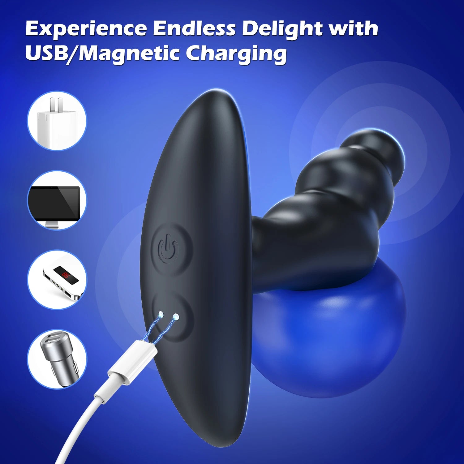 Masseur de prostate en silicone et vibromasseur plug anal pour stimulation du point G masculin
