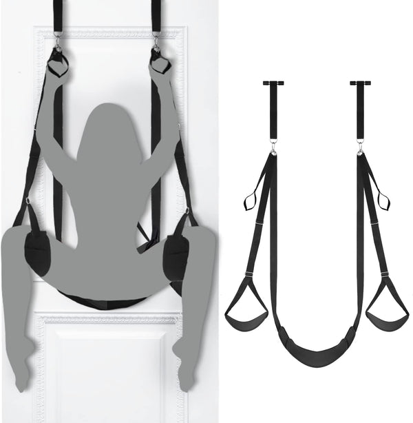 SEXY SLAVE Balançoire de Porte avec Siège – Balancelle de Bondage Personnalisable pour Couples