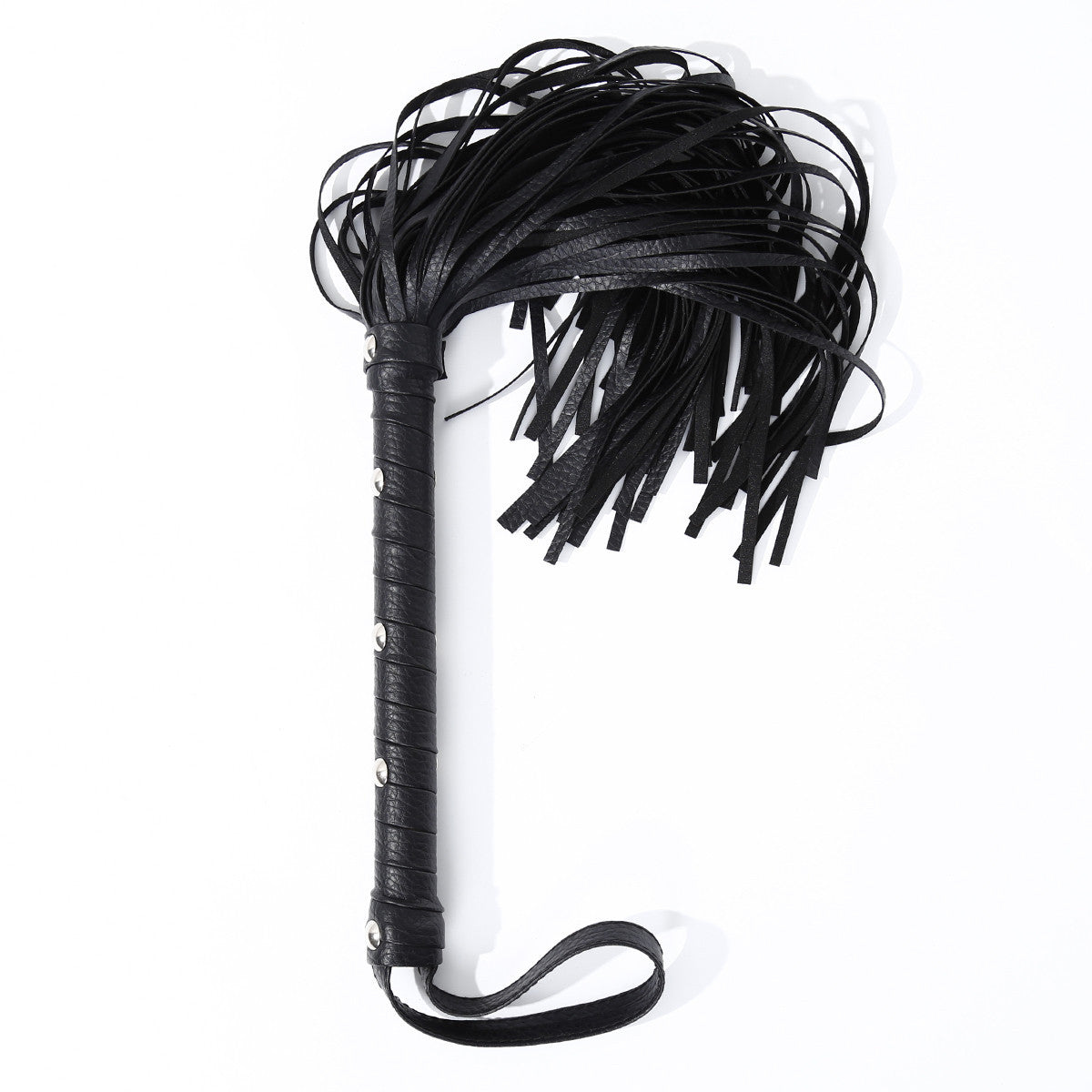 Fouet en cuir BDSM – Flogger à poignée cloutée pour femmes et couples