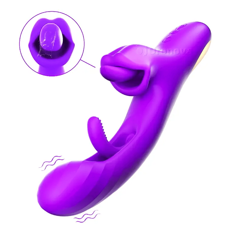 Vibrateur langue léchant le point G - Battant et rotatif