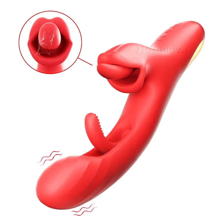 Vibrateur langue léchant le point G - Battant et rotatif