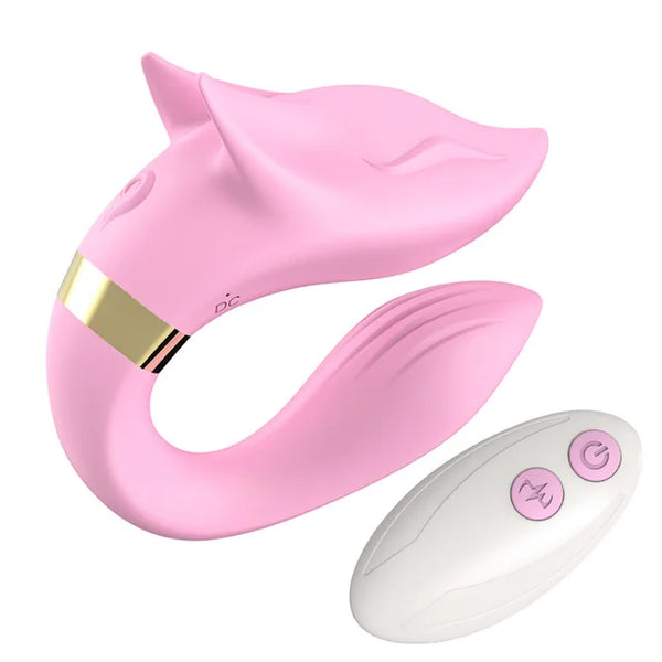 Vibromasseur Télécommandé pour Femmes avec Stimulation du Point G et du Clitoris Design en Forme de U