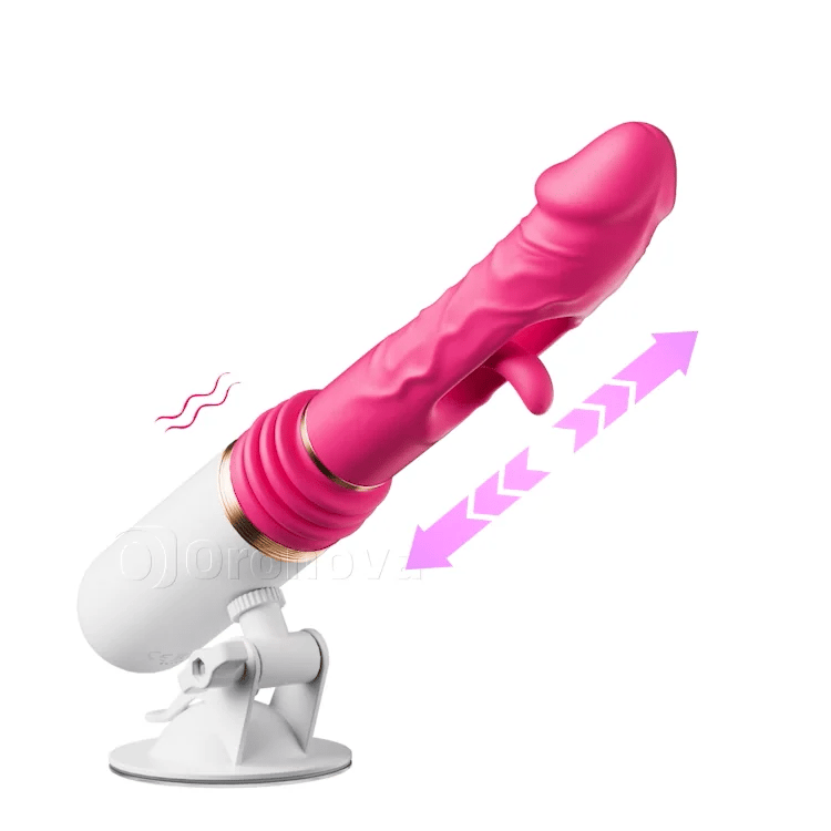 Gode vibrant à poussée avec fonctions battantes et vibrantes