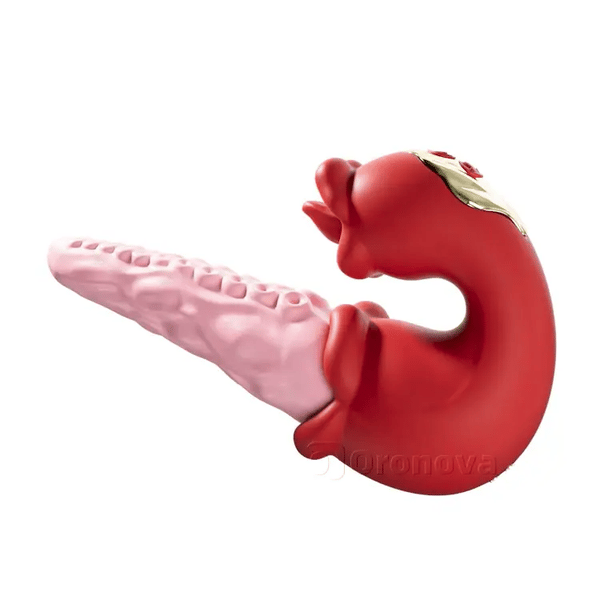 Vibromasseur pieuvre 2-en-1 avec stimulation de la langue – 10 modes de vibration