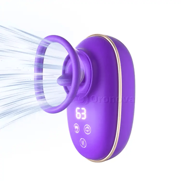 Vibromasseur suceur clitoridien avec langue léchante et vibration intense