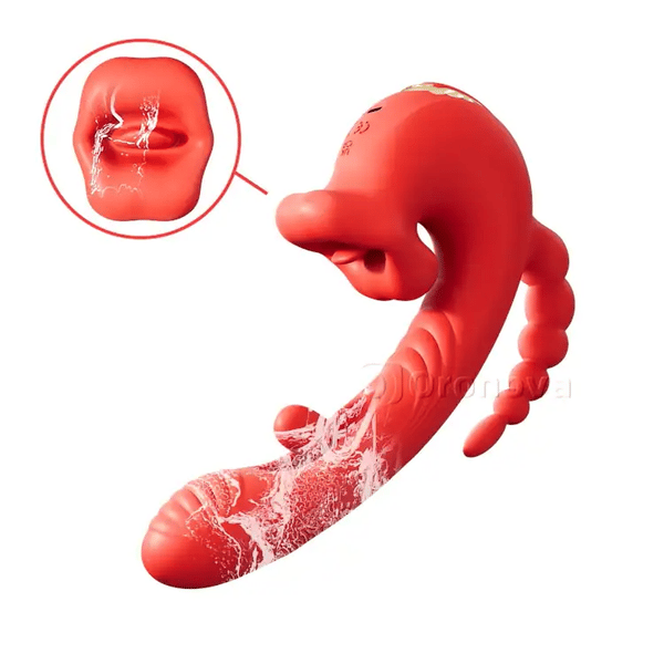 Vibromasseur 5-en-1 Multi-Zone avec Contrôle par Application – Lèche, Battement, Aspiration & Vibration