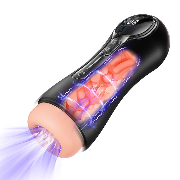 Masturbateur automatique masculin – 4 modes d'aspiration, 9 vibrations, affichage LED