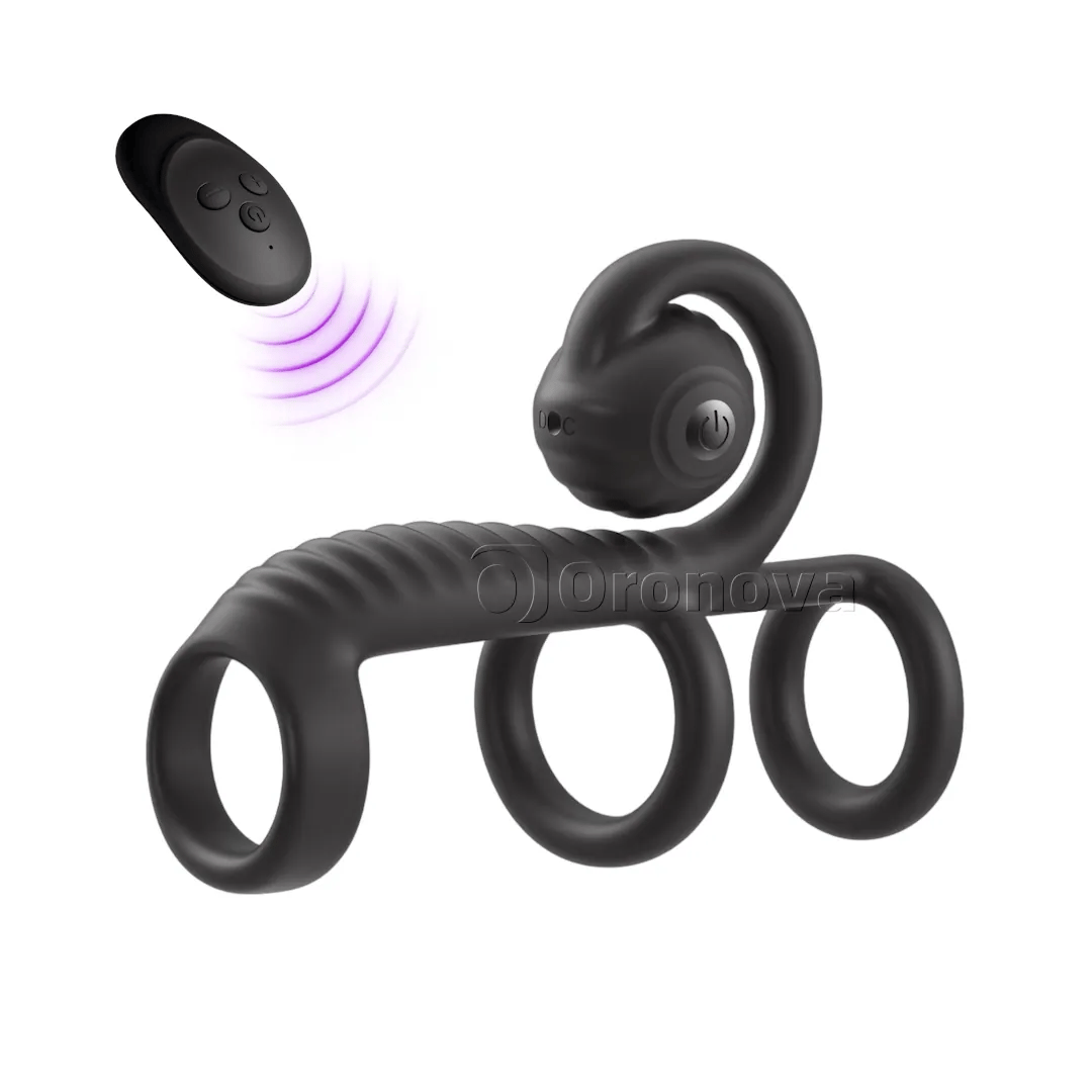 Télécommande à double vibration avec tête de vibration arrondie et design à trois anneaux