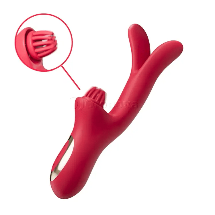Vibrateur lapin 3-en-1 Come-Hither avec vibration chatouillante