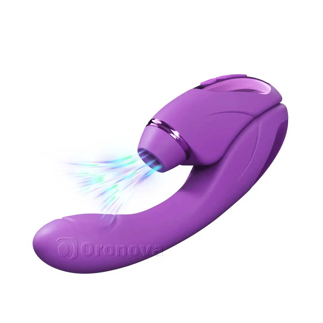 Vibromasseur 2-en-1 à double fonction avec 10 modes de vibration, 10 modes de tapotement et 4 têtes interchangeables
