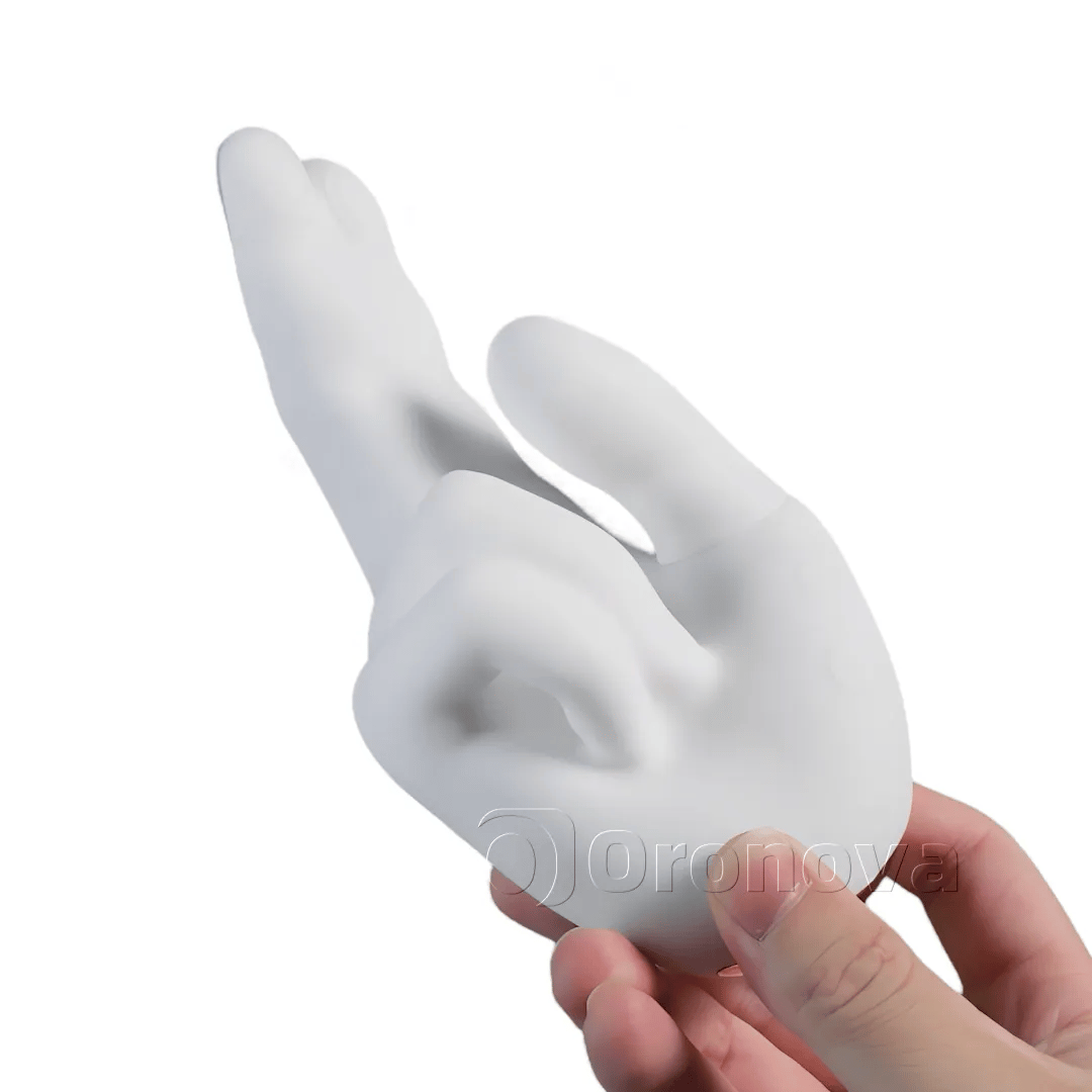 Vibromasseur chauffant en forme de main - 10 modes de vibration, 10 rythmes de tapotement et stimulation à deux doigts