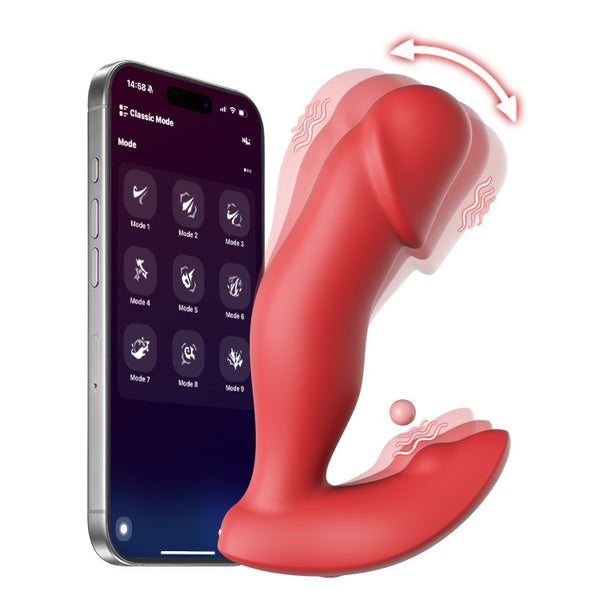 Vibromasseur de culotte portable contrôlé par APP avec 9 modes de vibration