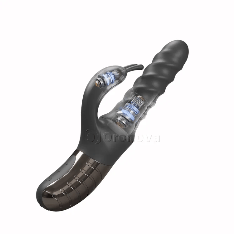 Vibrateur à poussée 360 ° & rotatif – Stimulateur double moteur pour point G et clitoris