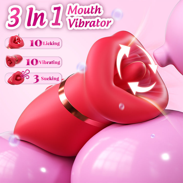 Vibrateur buccal 3-en-1 – Aspiration, léchage et vibration