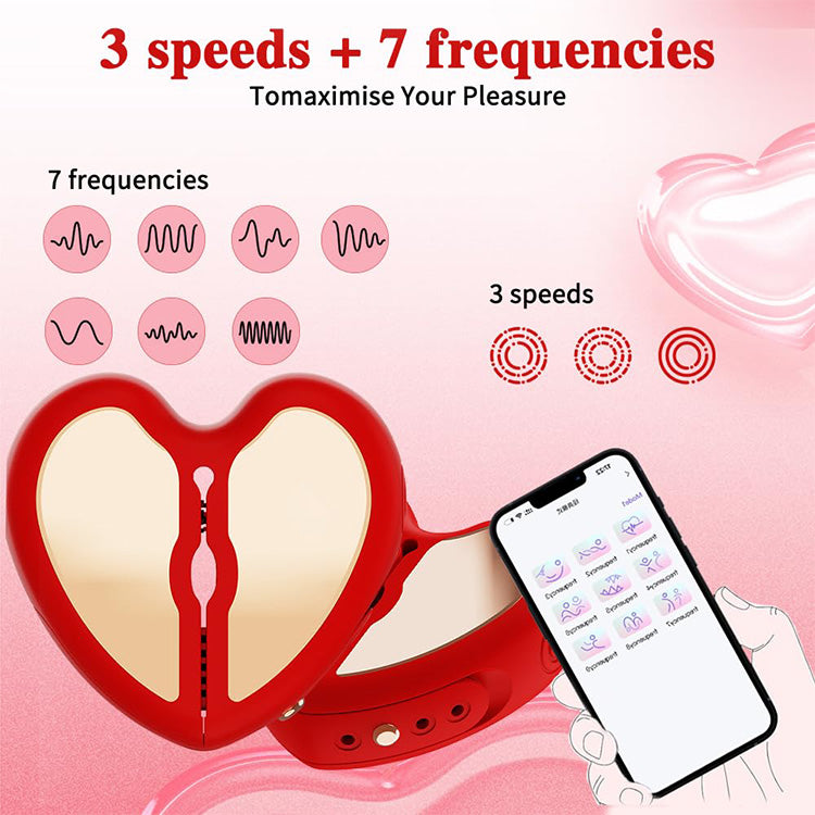 Pinces pour mamelons en forme de cœur contrôlées par application avec 10 modes de vibration