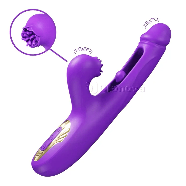 Vibrateur push-pull, taquinant le clitoris, triple stimulation