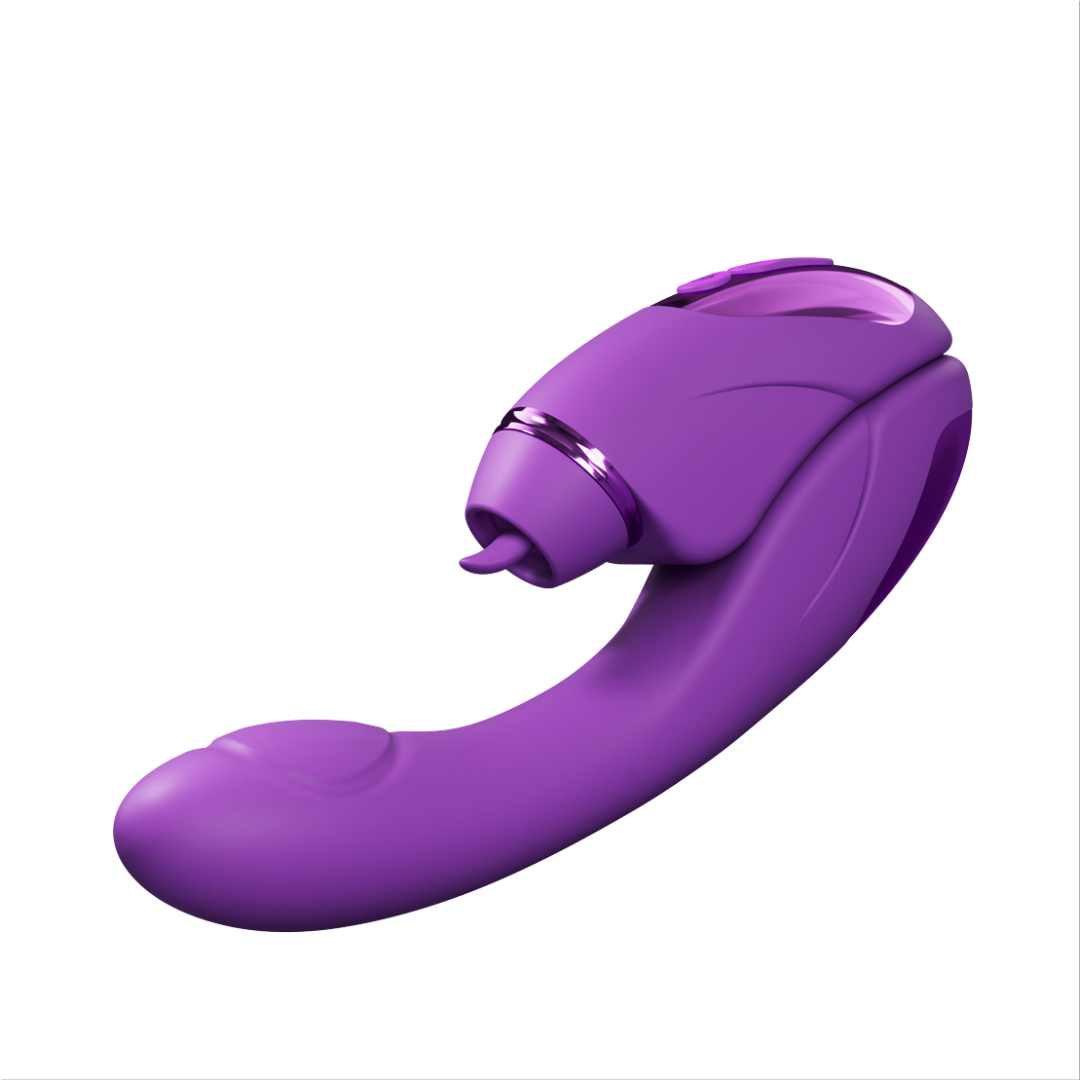 Vibromasseur 2-en-1 à double fonction avec 10 modes de vibration, 10 modes de tapotement et 4 têtes interchangeables