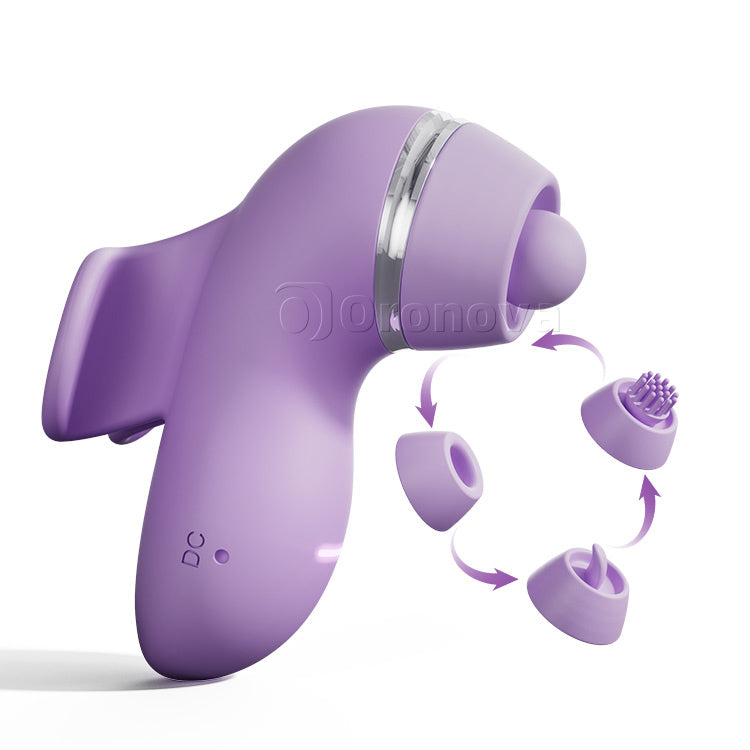 Vibromasseur multifonction 4 en 1 | Plaisir de battement, léchage, brossage et succion
