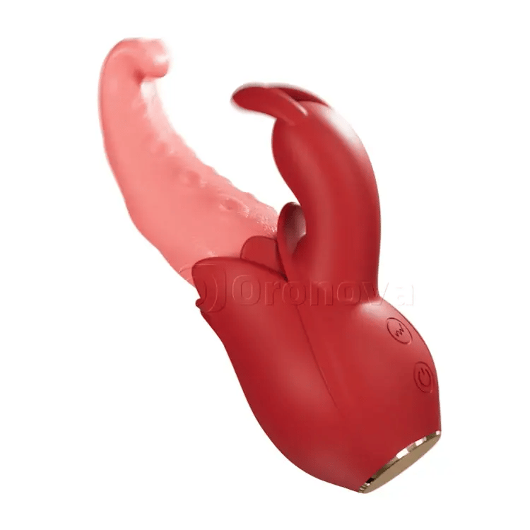 Vibrateur lingual 10 modes, stimulation double point, design silencieux
