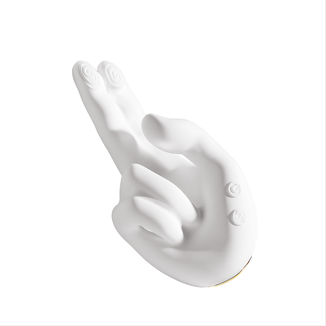 Vibromasseur chauffant en forme de main - 10 modes de vibration, 10 rythmes de tapotement et stimulation à deux doigts