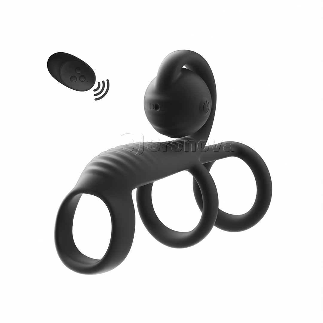 Télécommande à double vibration avec tête de vibration arrondie et design à trois anneaux
