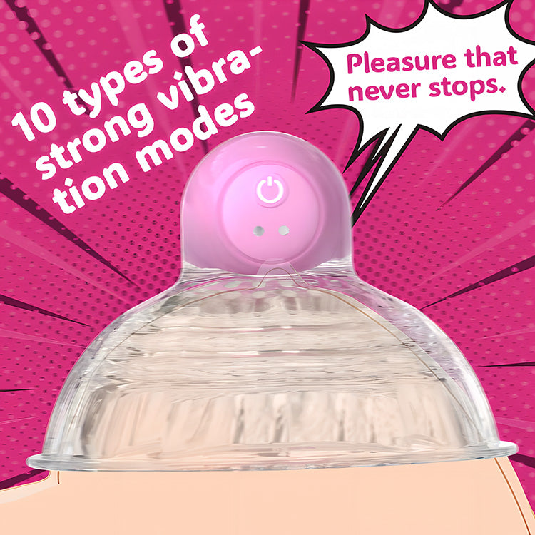 Vibrateur à téton à vide avec 10 modes de vibration et télécommande sans fil