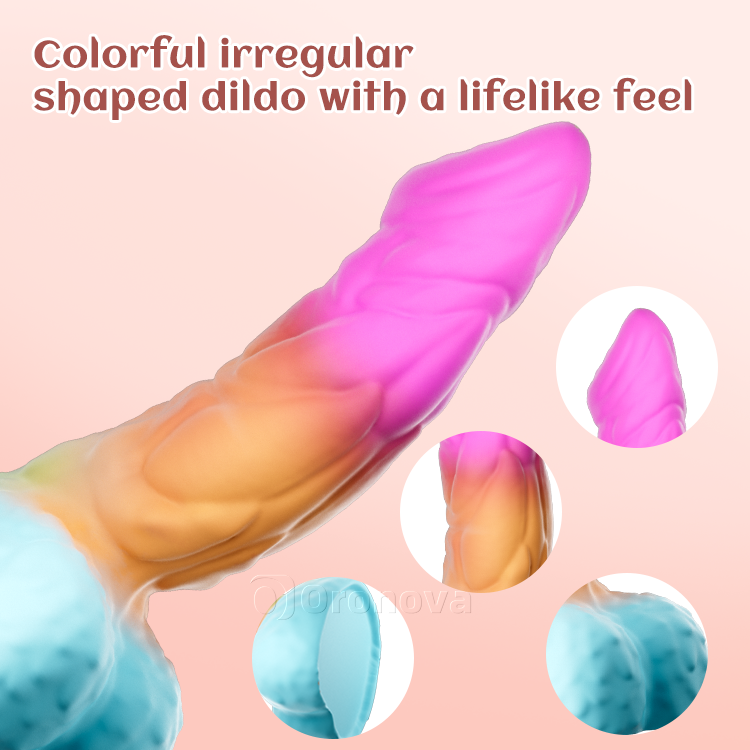 Gode réaliste en silicone 8 pouces 21 cm avec base à forte ventouse