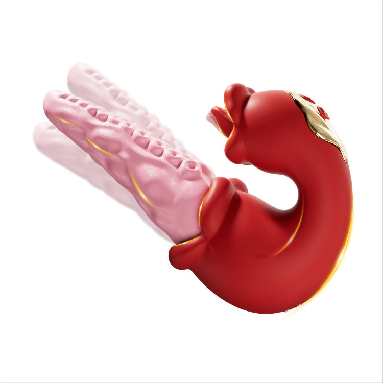 Vibromasseur pieuvre 2-en-1 avec stimulation de la langue – 10 modes de vibration