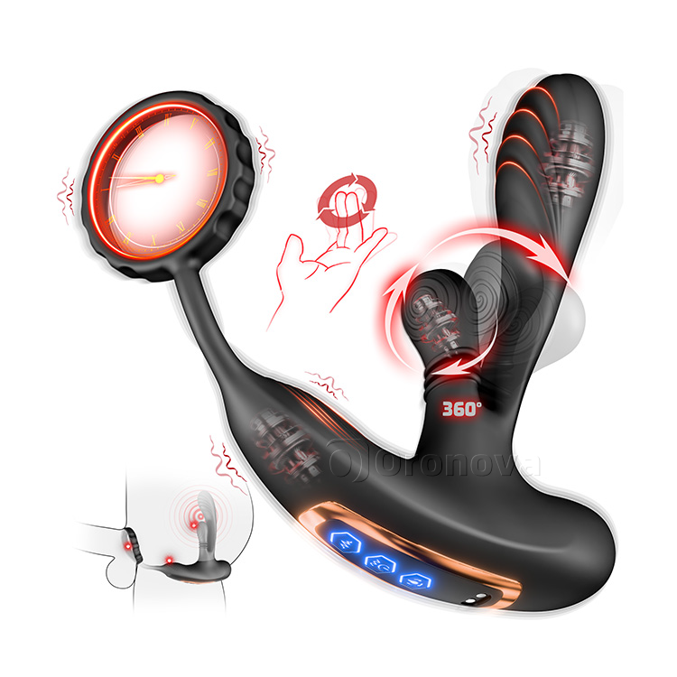 Massager de prostate avec fonction de gyration et triple vibrations