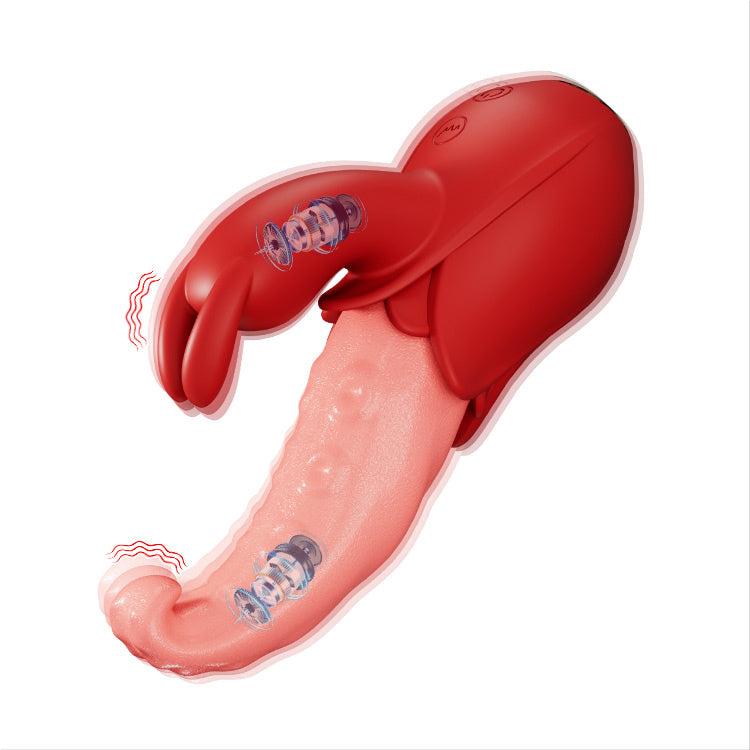 Vibrateur lingual 10 modes, stimulation double point, design silencieux