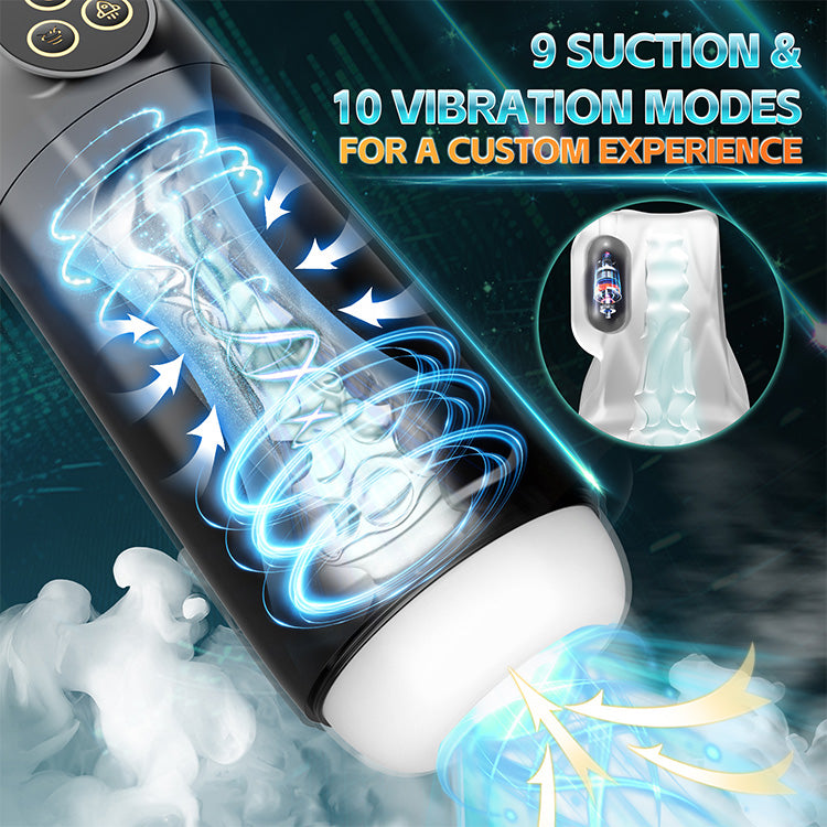 Masturbateur masculin automatique – 9 modes de succion et de vibration avec fonction tourbillon