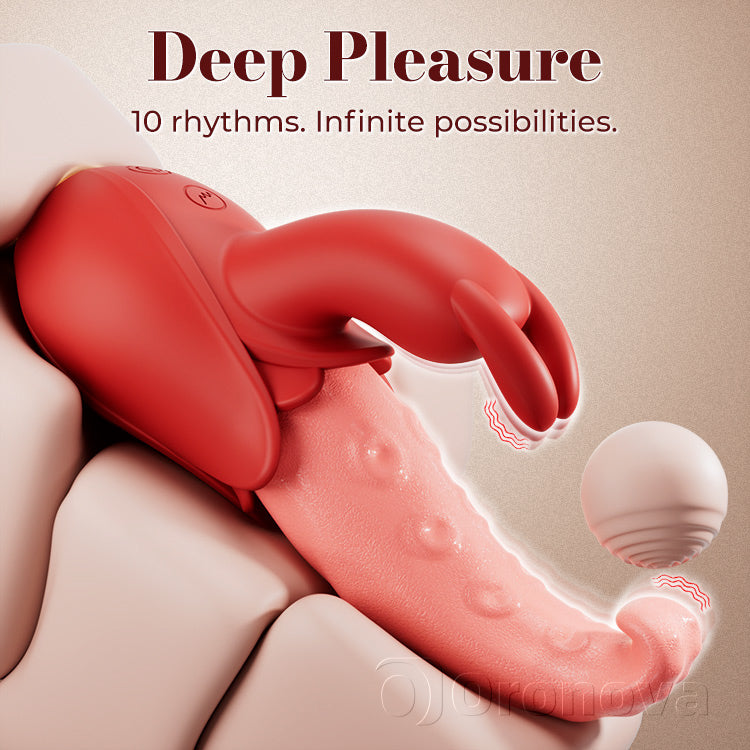 Vibrateur lingual 10 modes, stimulation double point, design silencieux