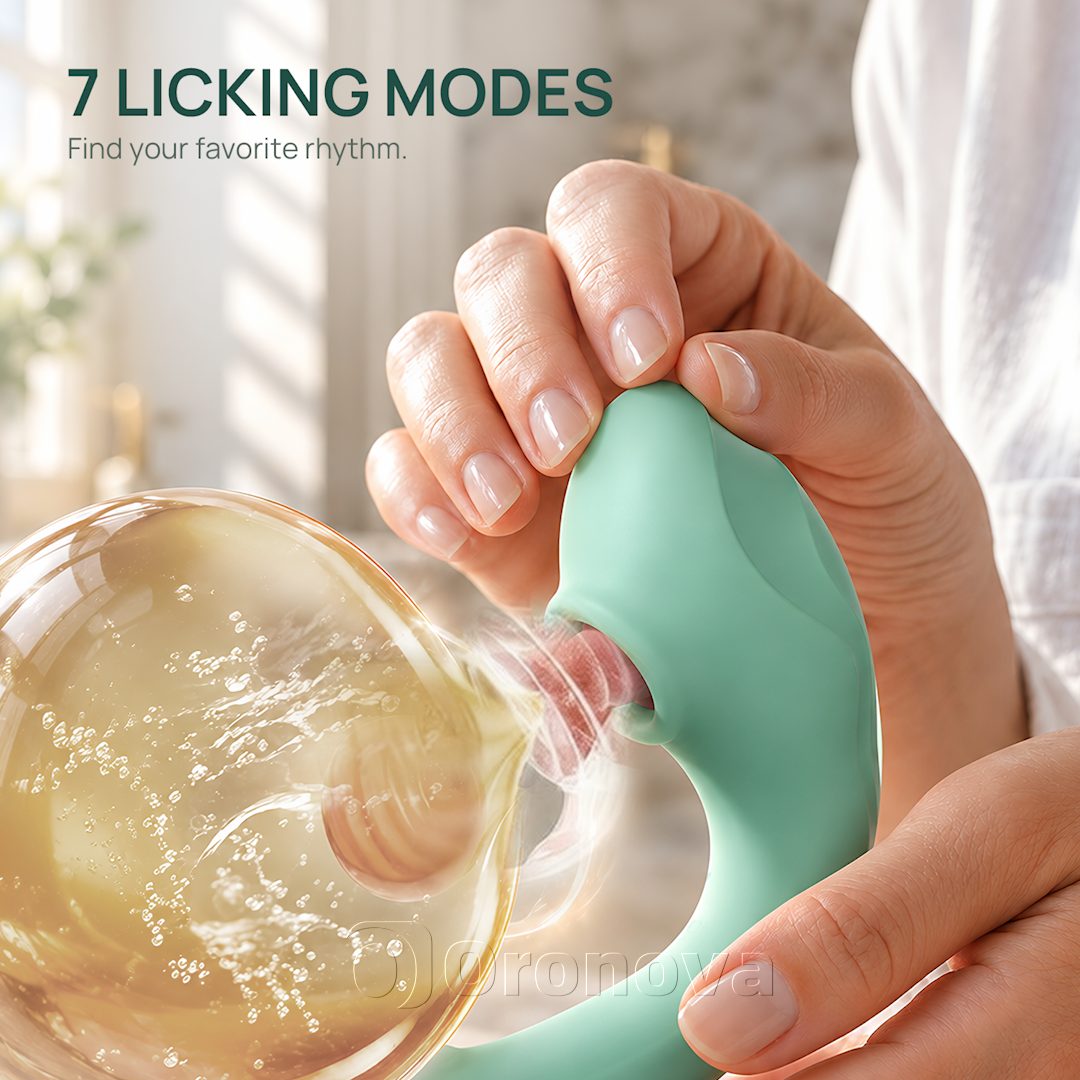 Vibromasseur 2-en-1 à langue et à tapotements - Stimulation clitoridienne par léchage, 7 modes de léchage et 7 modes de tapotement