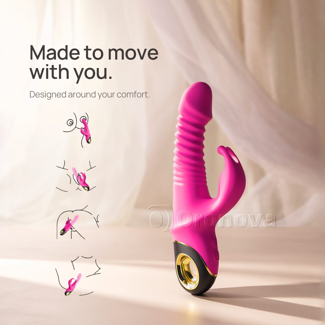 Vibromasseur 3-en-1 à va-et-vient et rotation avec 9 modes de rotation. Des possibilités infinies.