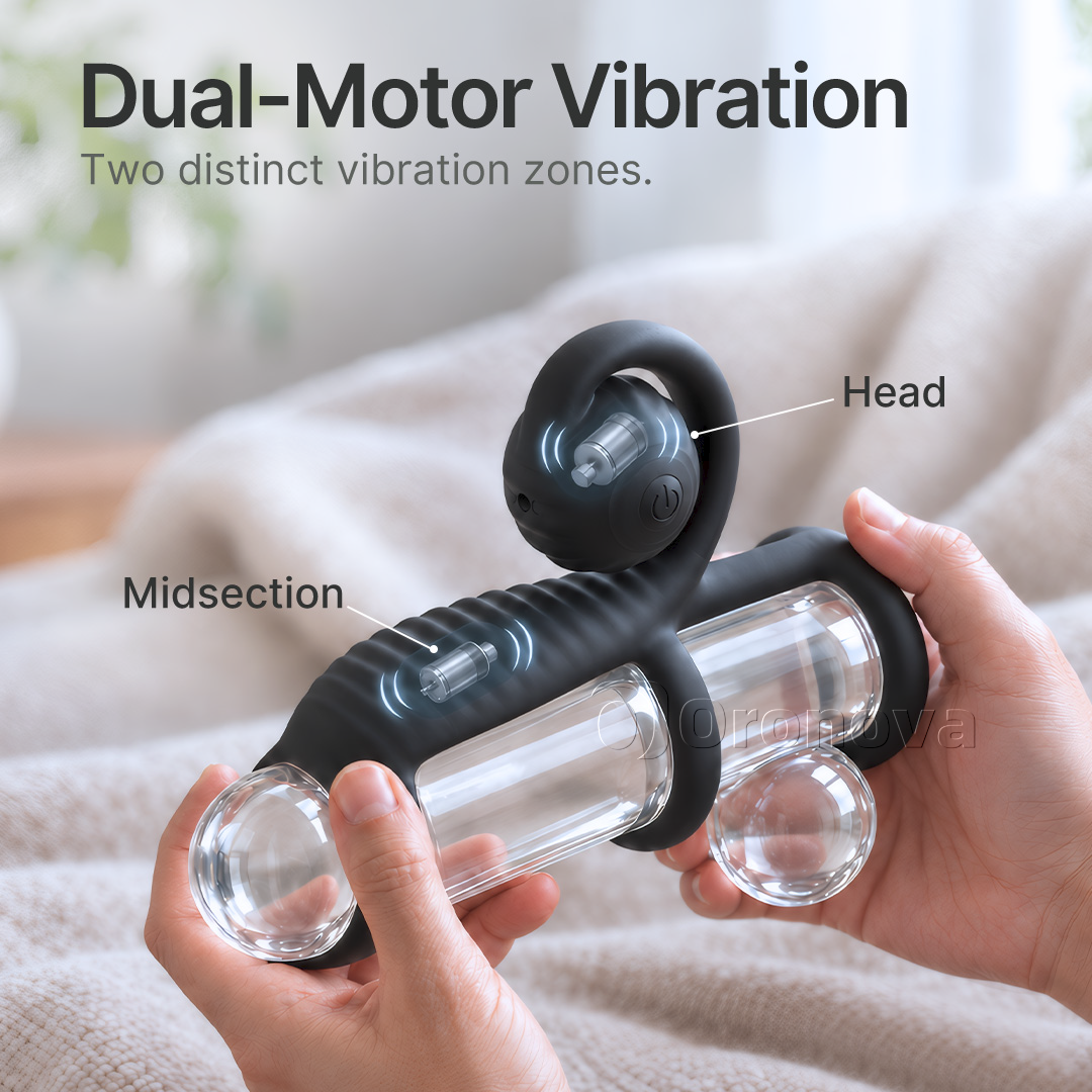 Télécommande à double vibration avec tête de vibration arrondie et design à trois anneaux