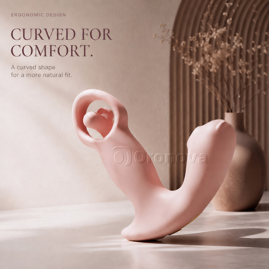 Vibromasseur à impulsions et flux d’air rotatif intelligent 3-en-1 contrôlé par une application mobile