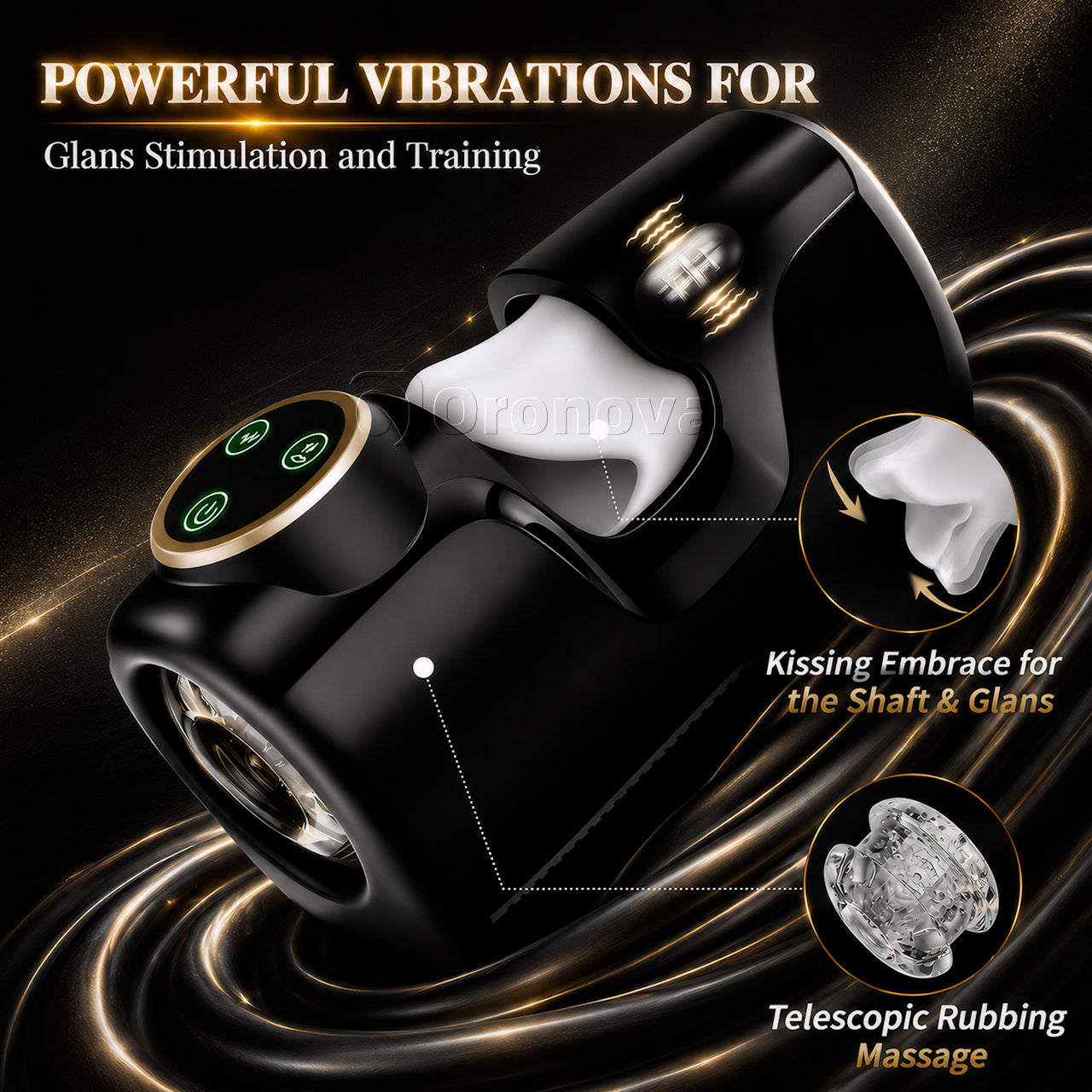 Dispositif de plaisir masculin 3-en-1, 10 modes de vibration, 10 modes de poussée, 10 modes de contraction, changement libre.