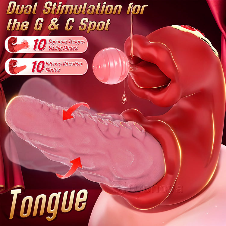 Vibromasseur pieuvre 2-en-1 avec stimulation de la langue – 10 modes de vibration