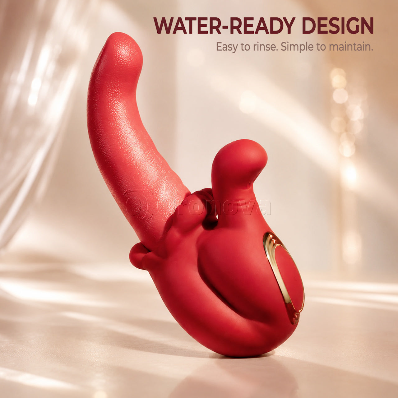Contrôle complet 5 en 1 : chauffage, rotation, va-et-vient, léchage, vibration. Précision et confort réunis.