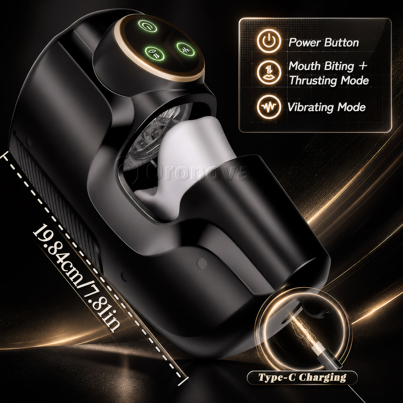 Dispositif de plaisir masculin 3-en-1, 10 modes de vibration, 10 modes de poussée, 10 modes de contraction, changement libre.